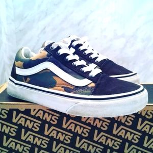 Vans Old Skool Woodland Camo Low Top Sneaker Skate Shoe women's sz 5